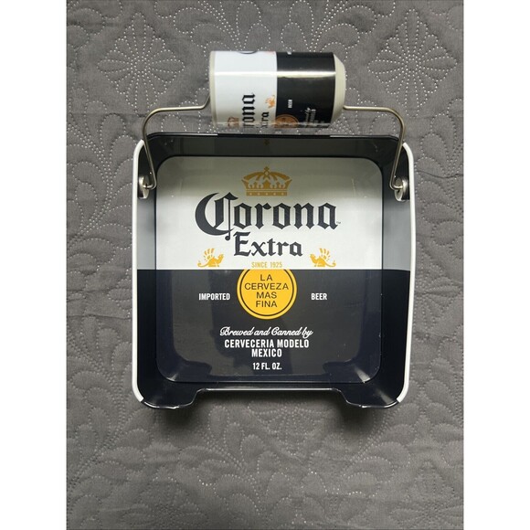 Corona Extra 4pc Set Tin Box Tray, Napkin Holder, Coasters & Storage Tin Barware - Picture 5 of 14